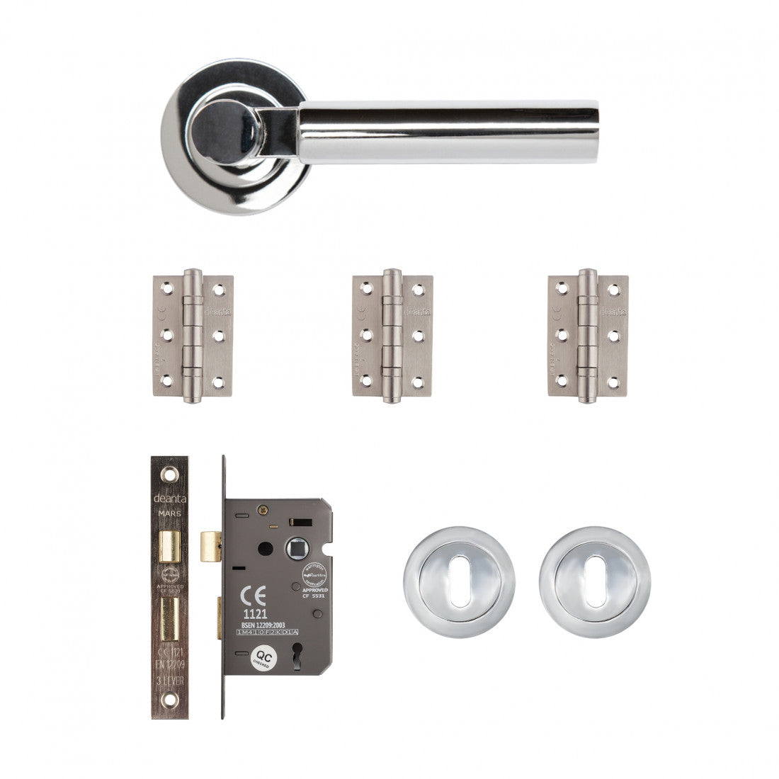 Arcadia Mortice Kit Polished Chrome Finish