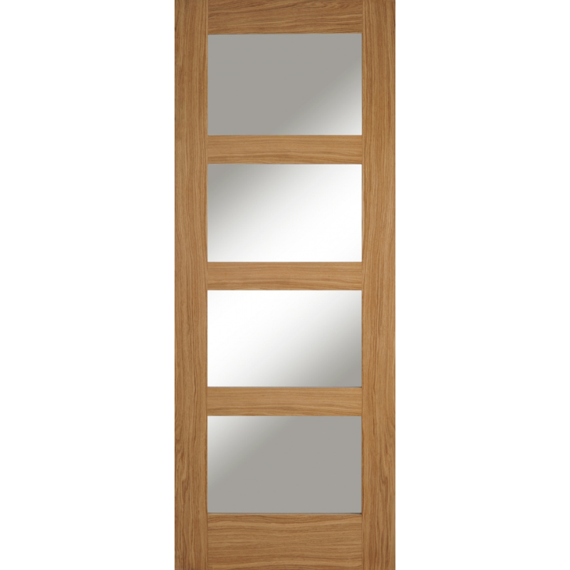 Contemporary 4 Light Oak Glazed Internal Door