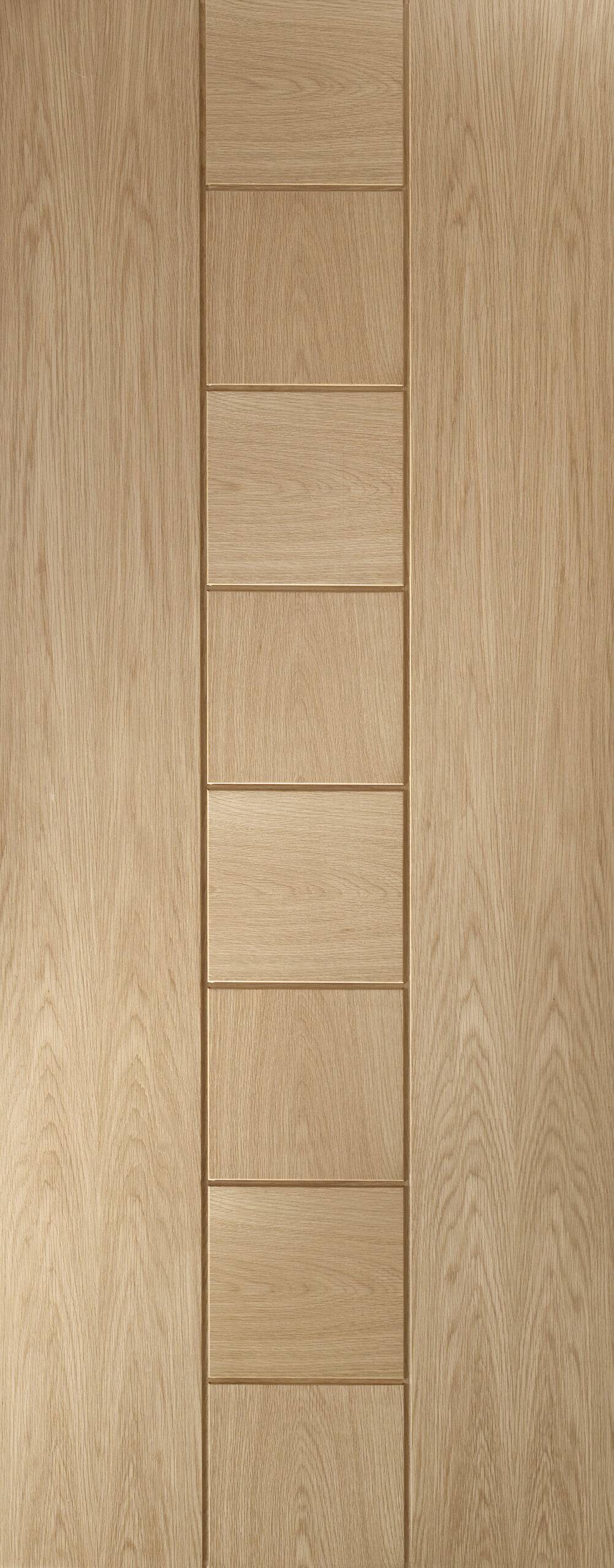 Wooden door panel with a herringbone pattern