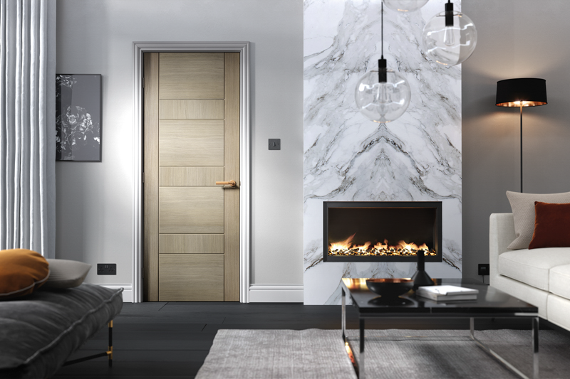 Light Grey Edmonton Pre-Finished Fire Door