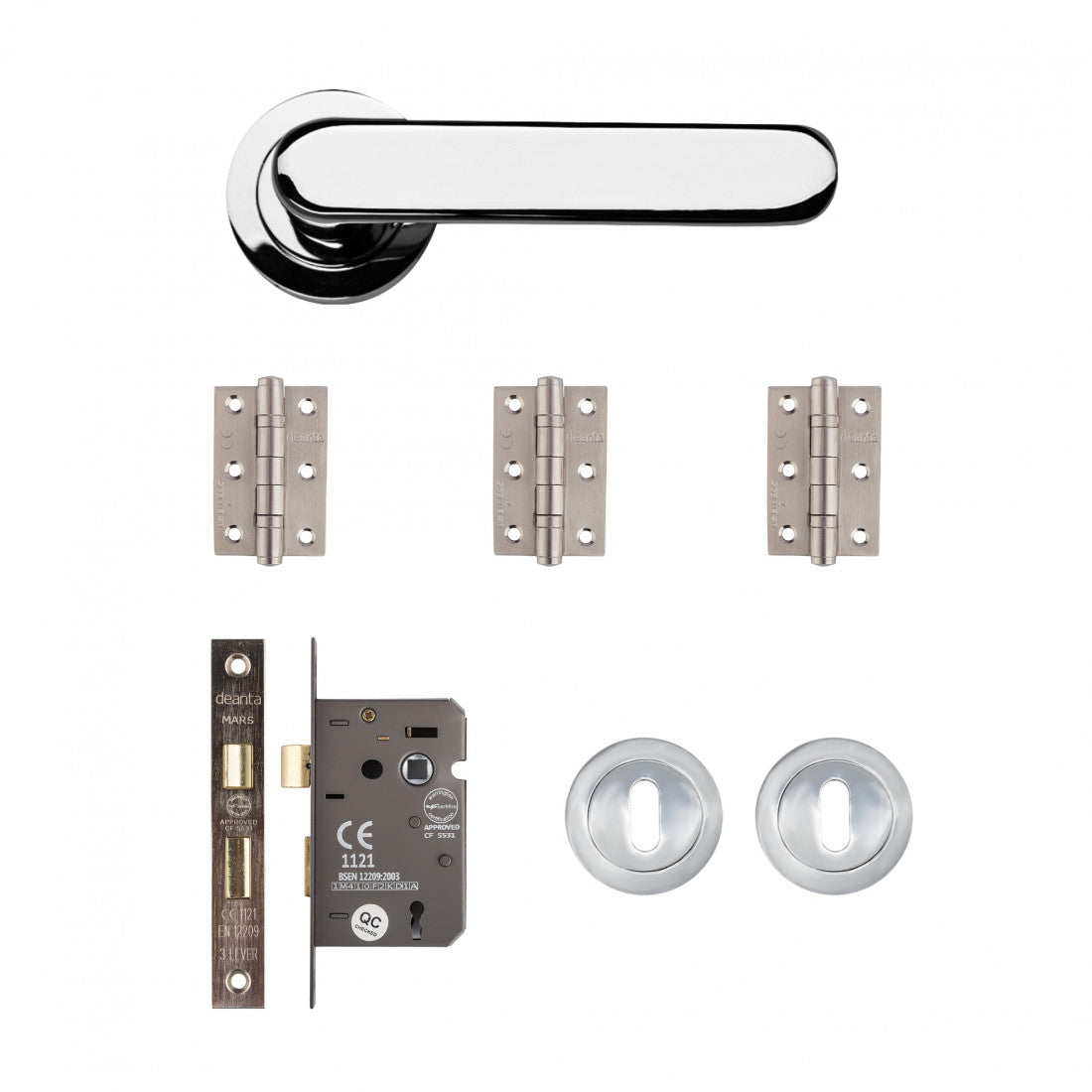 Parga Mortice Kit Polished Chrome Finish 2