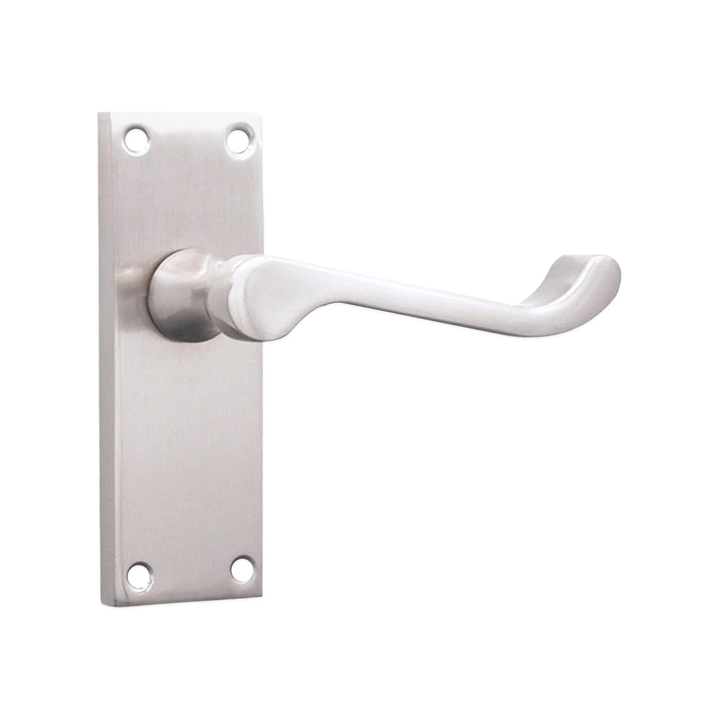 Victorian Scroll Latch Lever Handle 115mm Satin Nickel