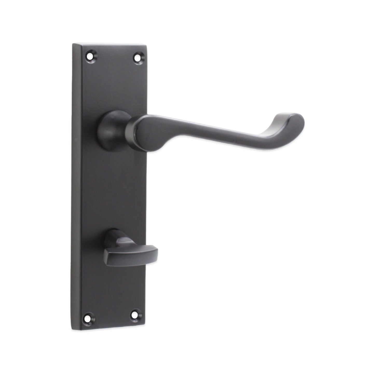 Victorian Scroll Bathroom Lever Handle 150mm Matt Black