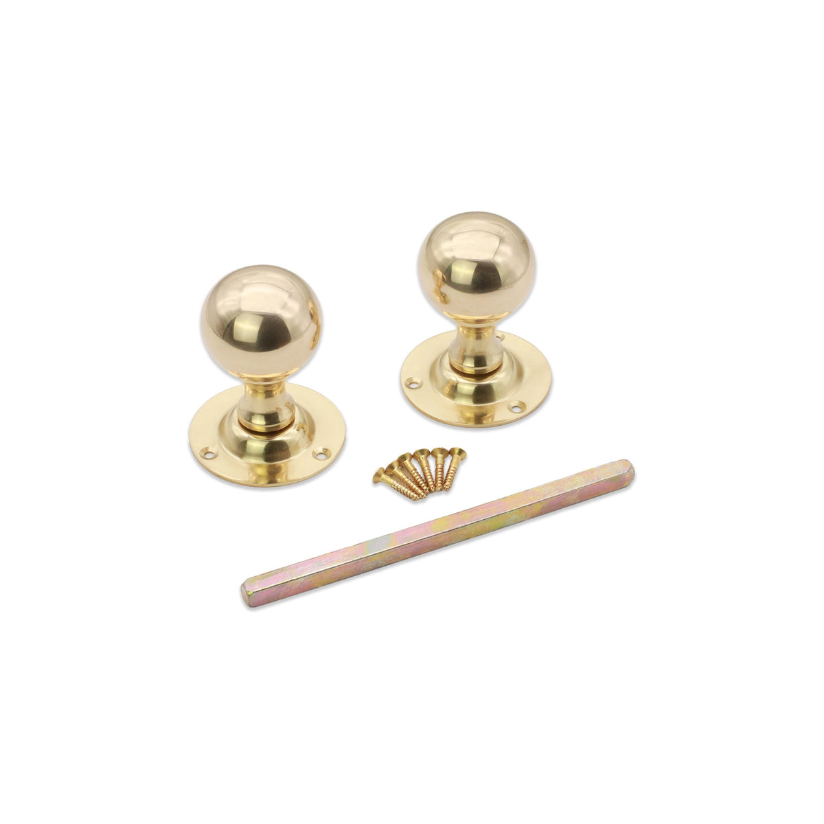 Ball Door Knob Polished Brass