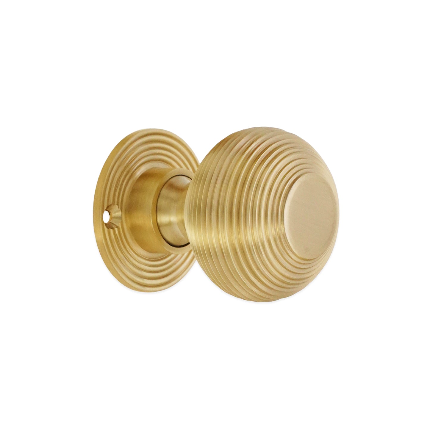 Beehive 50mm Mortice/Rim Door Knob Satin Brass