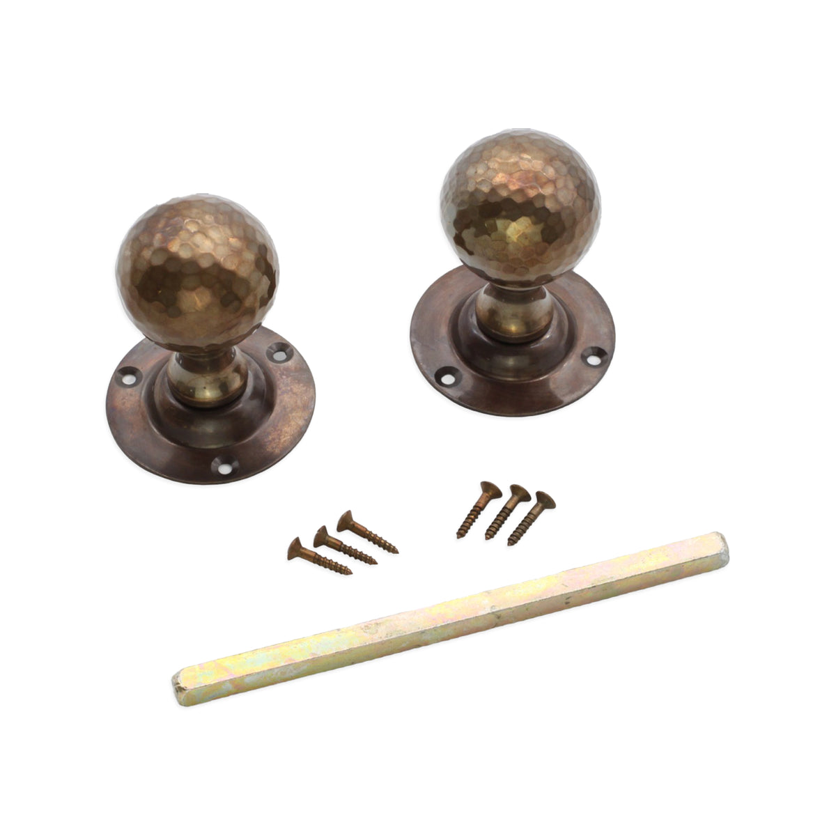 Hammered Ball Mortice Door Knob Antique