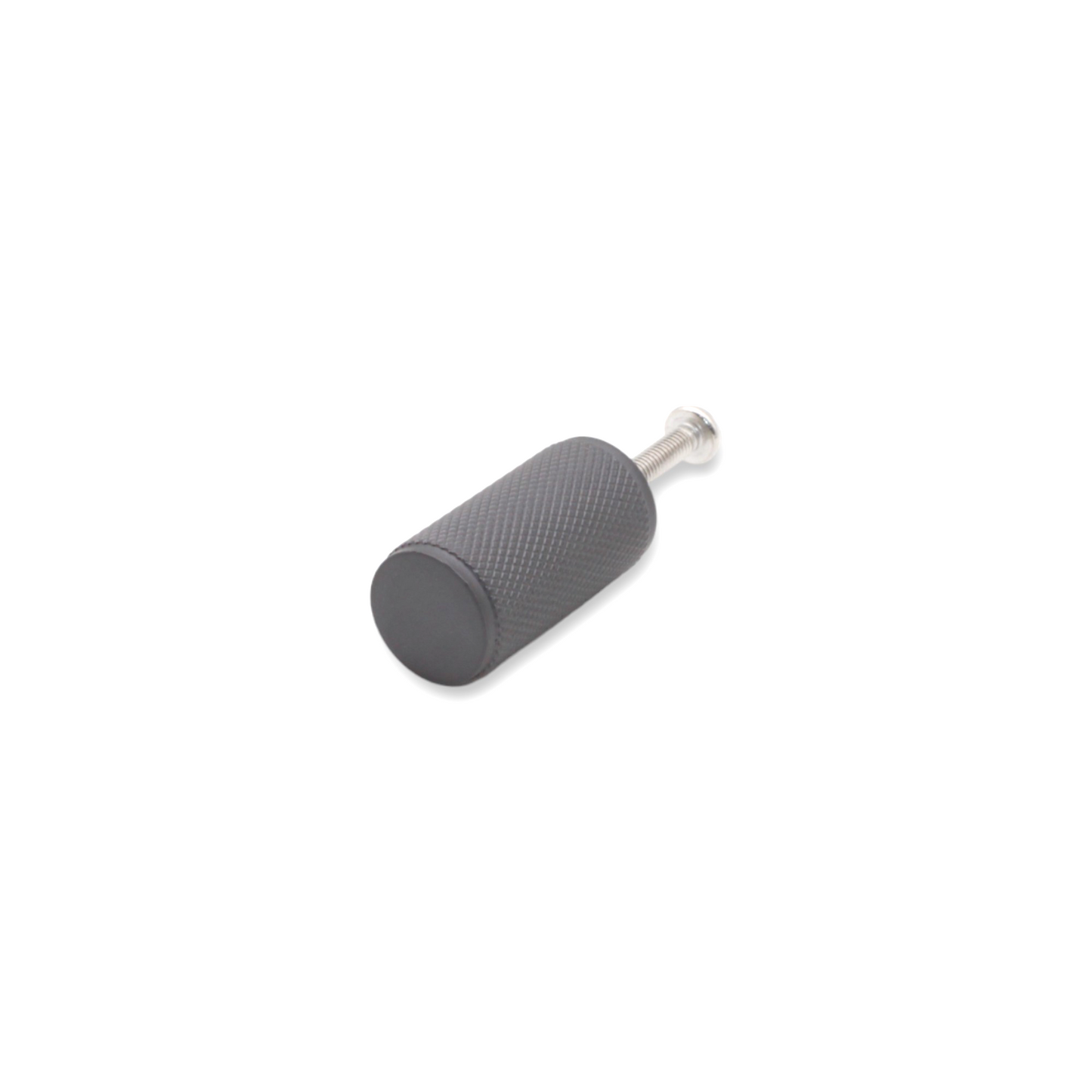 Knurled Cylinder Cupboard Pull Satin Silver