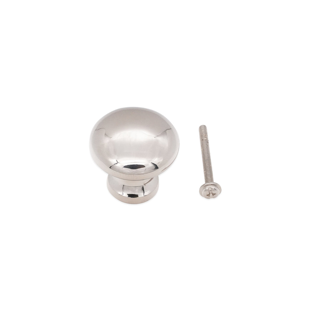 Mushroom 25mm Cupboard Knob Polished Nickel