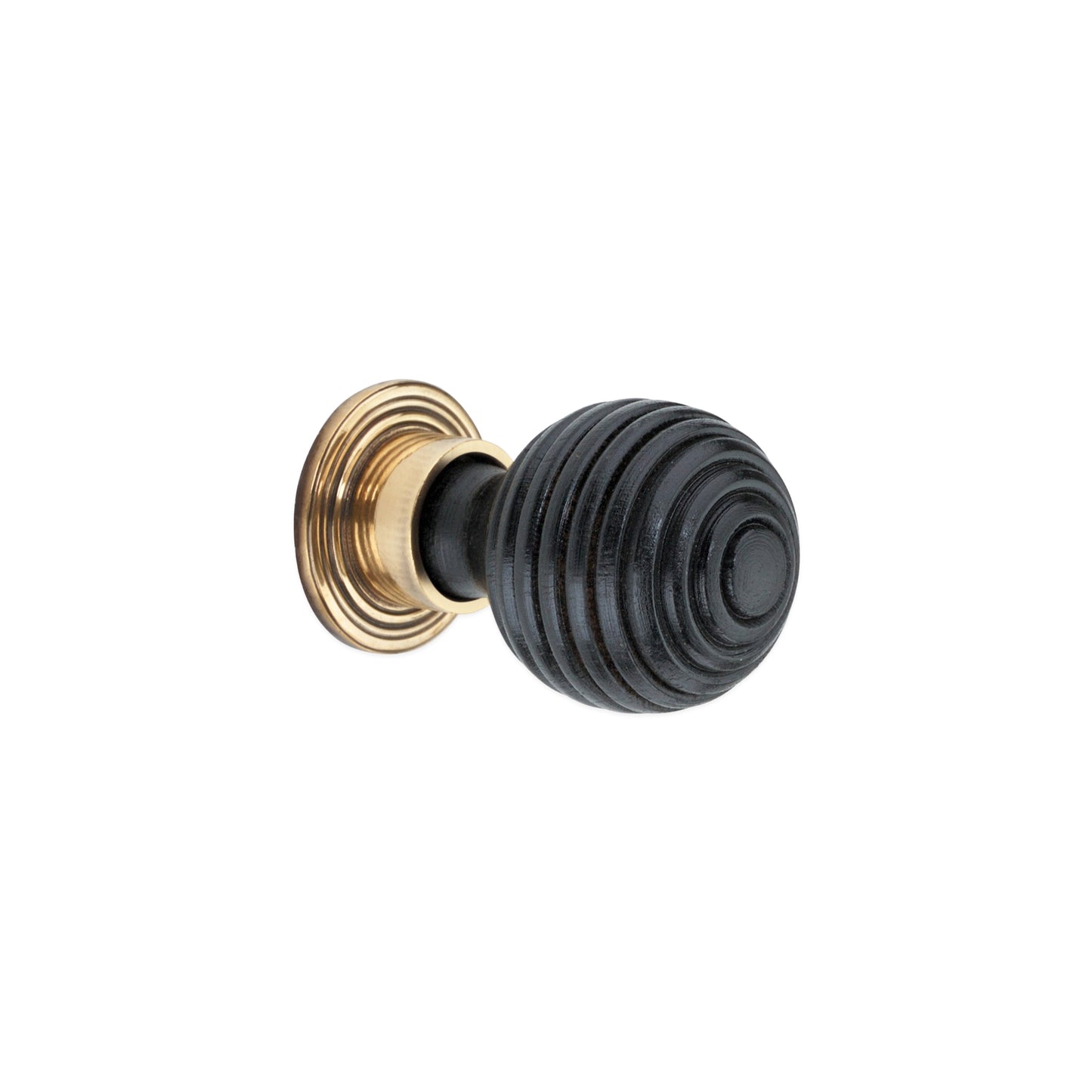 Ebonised Preston Large Cupboard Knob Aged Brass