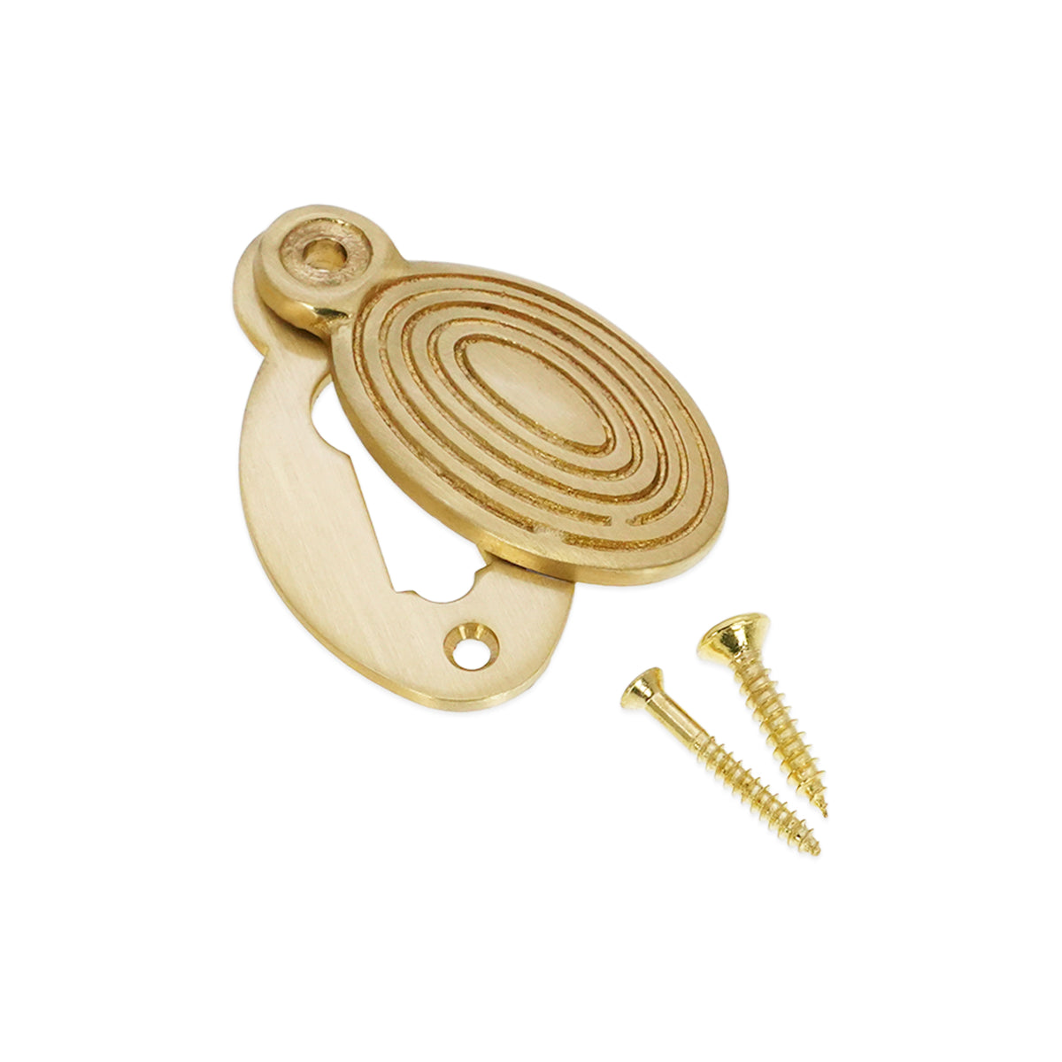 Oval Beehive Escutcheon Satin Brass