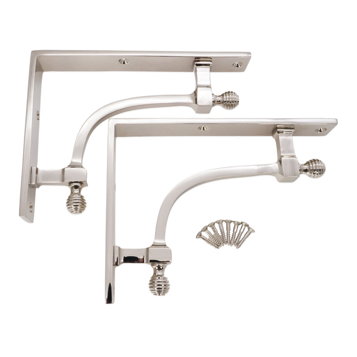 Beehive Medium Shelf Bracket Polished Nickel (Sold in Pairs)