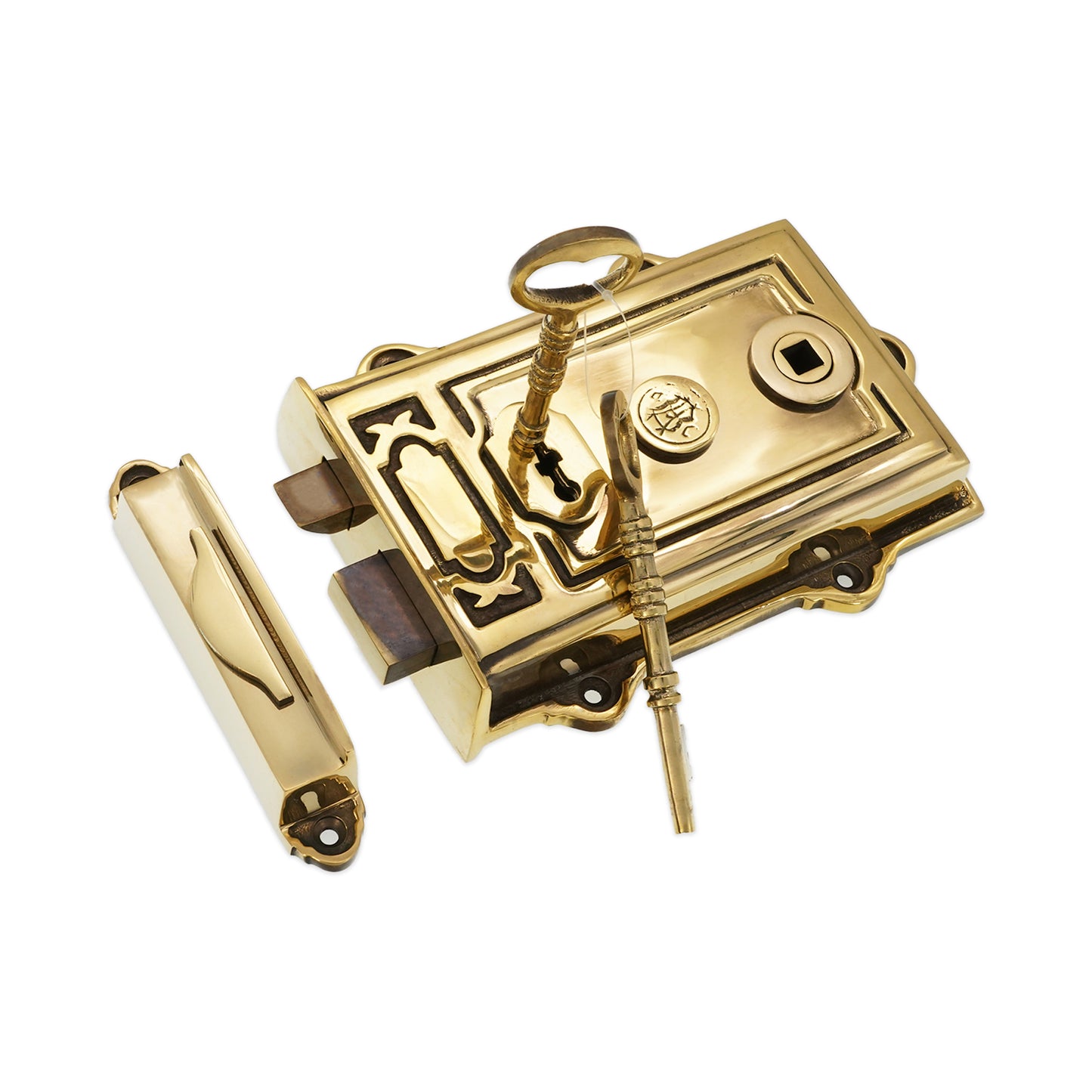 Davenport Rim Lock Aged Brass