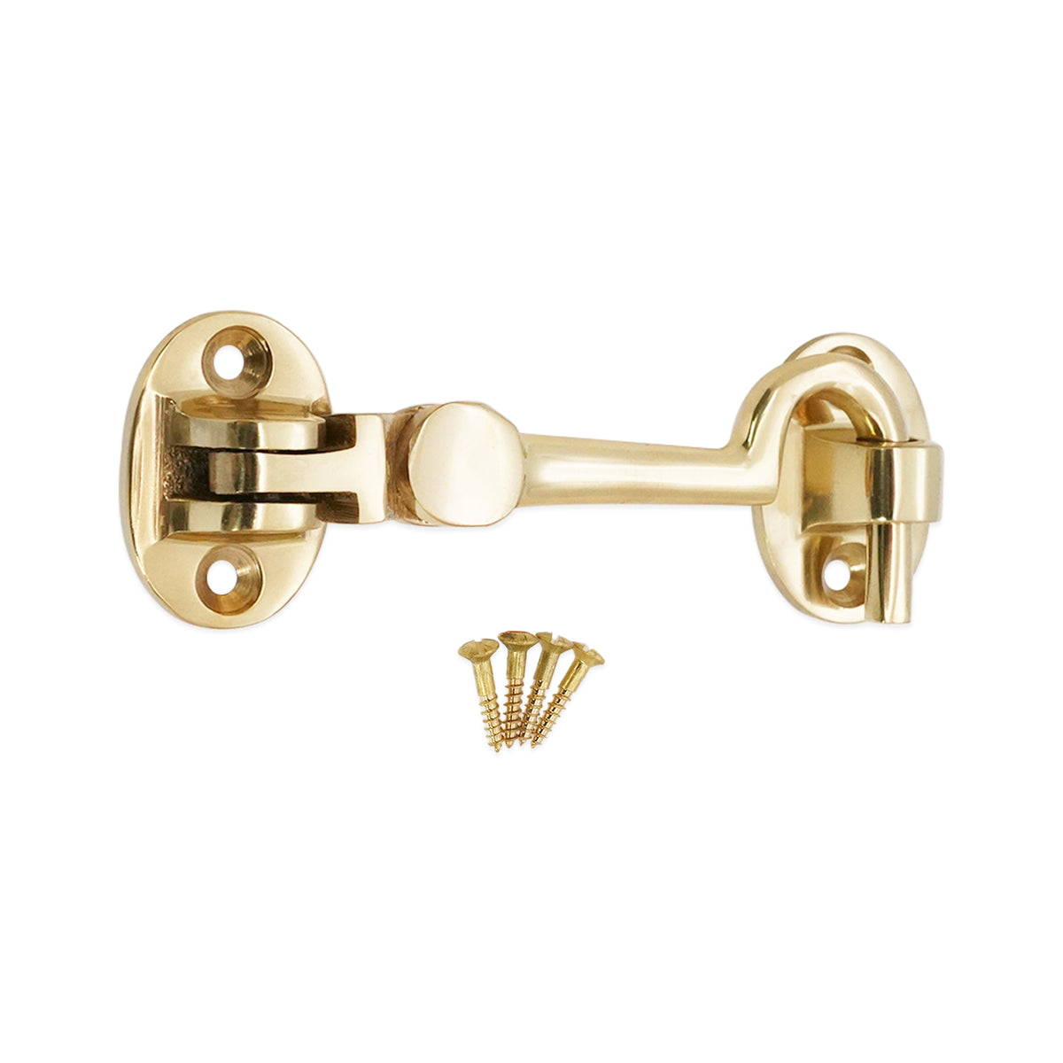 Silent Cabin Hook 3" - 75mm Polished Brass
