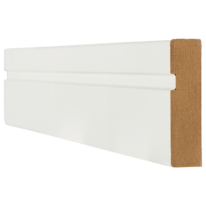 Skirting Single Groove Primed White