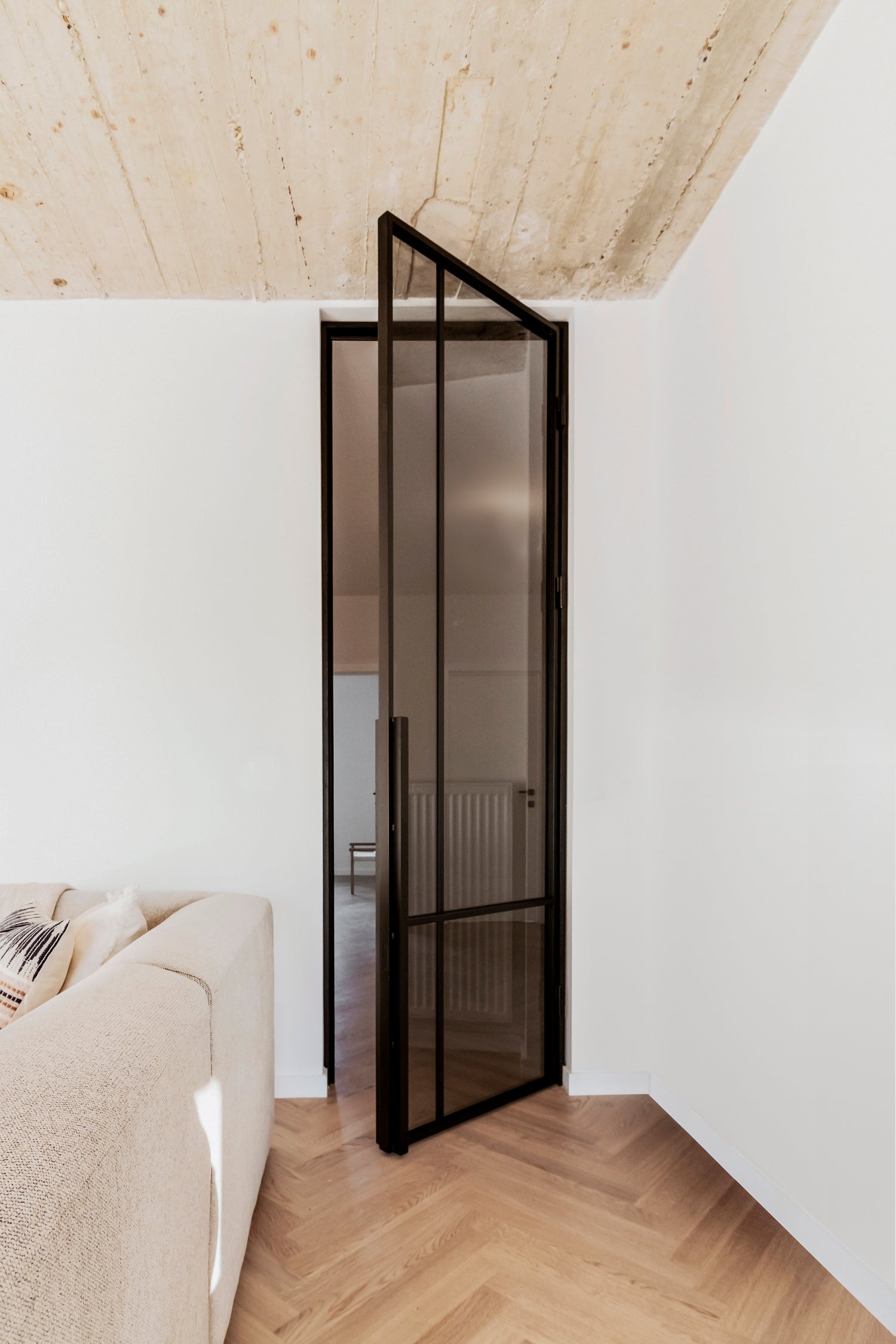 Tinted Steel with glass door