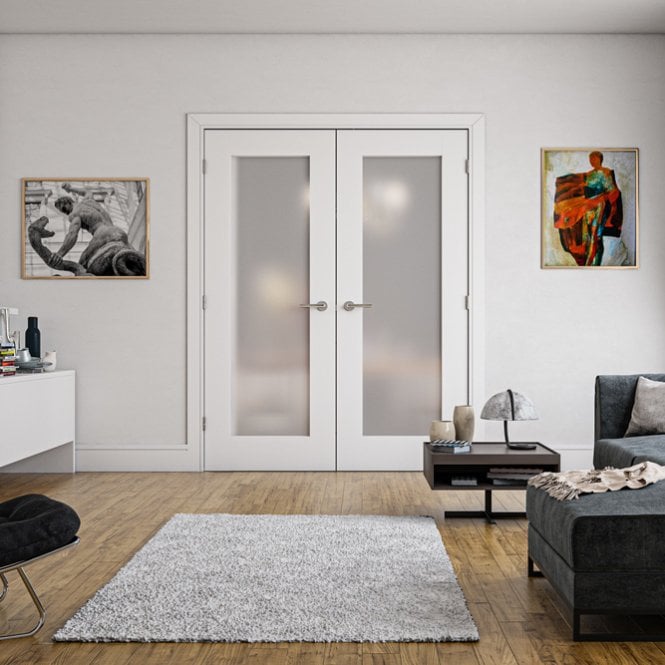 Denver White Primed Obscure Glaze Internal Door