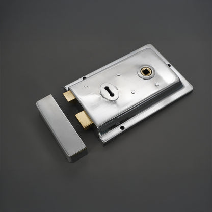 Iron Rim Lock - Fluted Polished Chrome