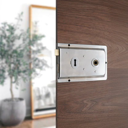 Iron Rim Lock - Fluted Polished Chrome