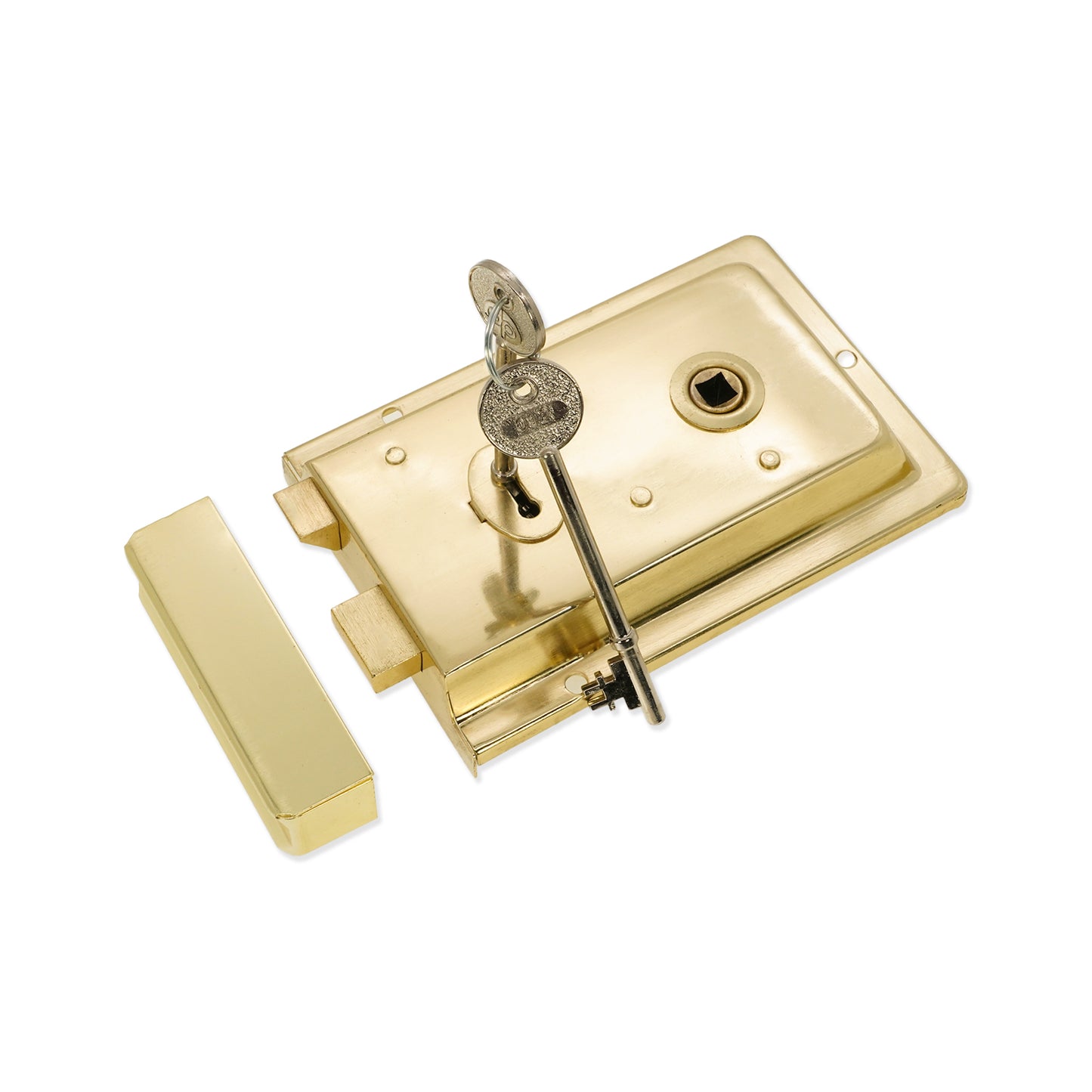Iron Rim Lock - Fluted Electro Brass