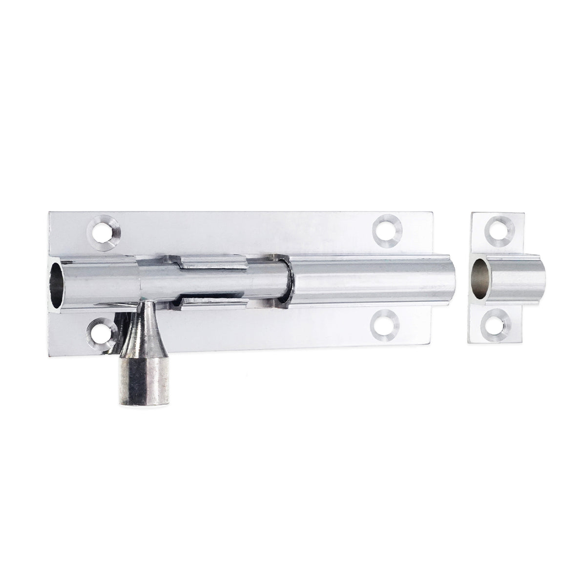 Brass Barrel Bolt 75mm Polished Chrome