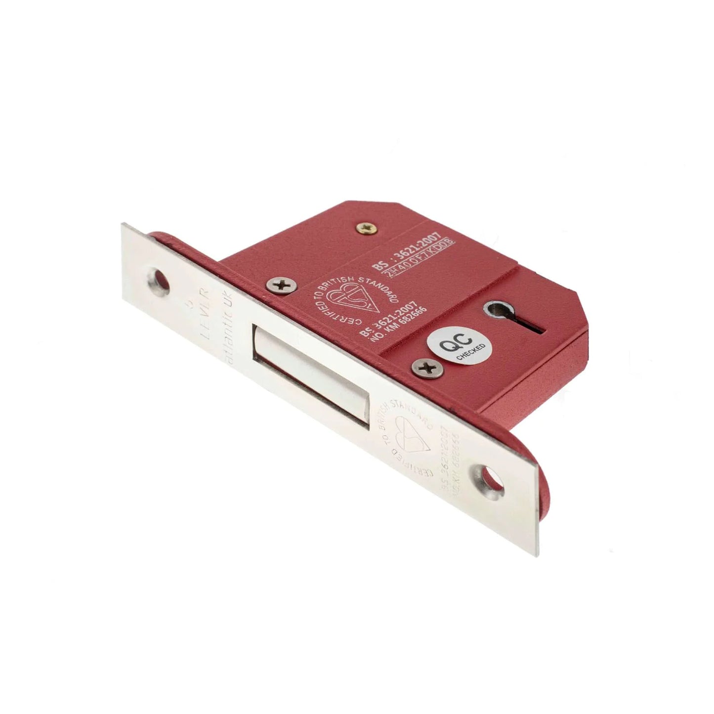 5 Lever BS3621 Dead Lock - 63mm Satin Nickel