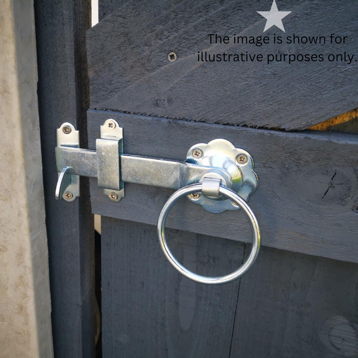 Ring Gate Latch - Plain Zinc