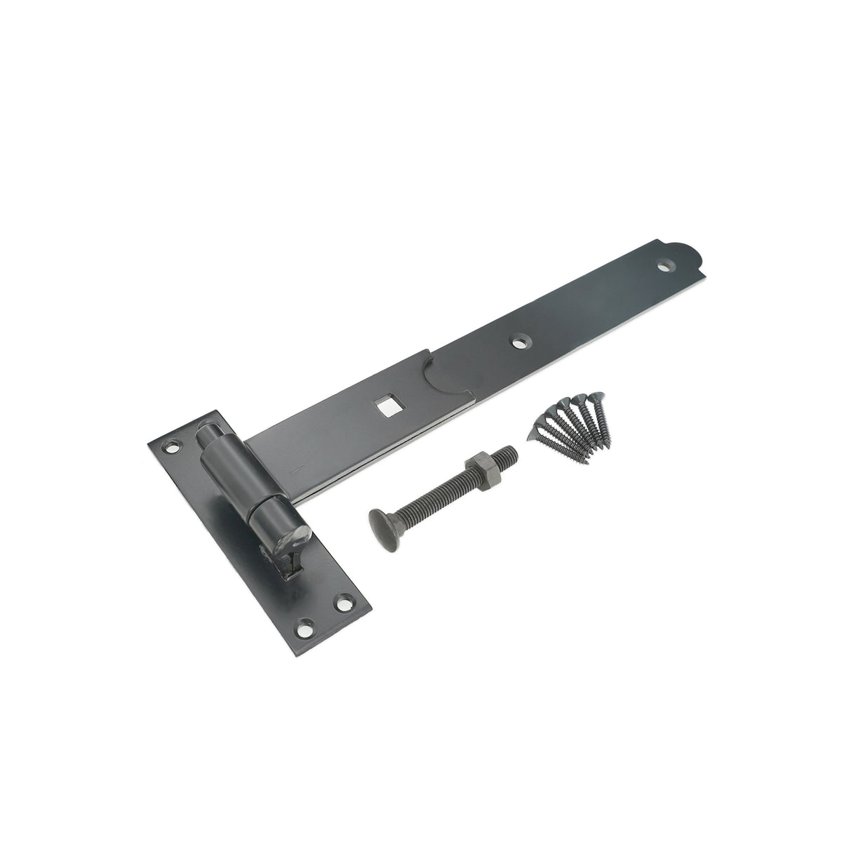 Hook and Band Hinge - Straight 12" - 300mm Black