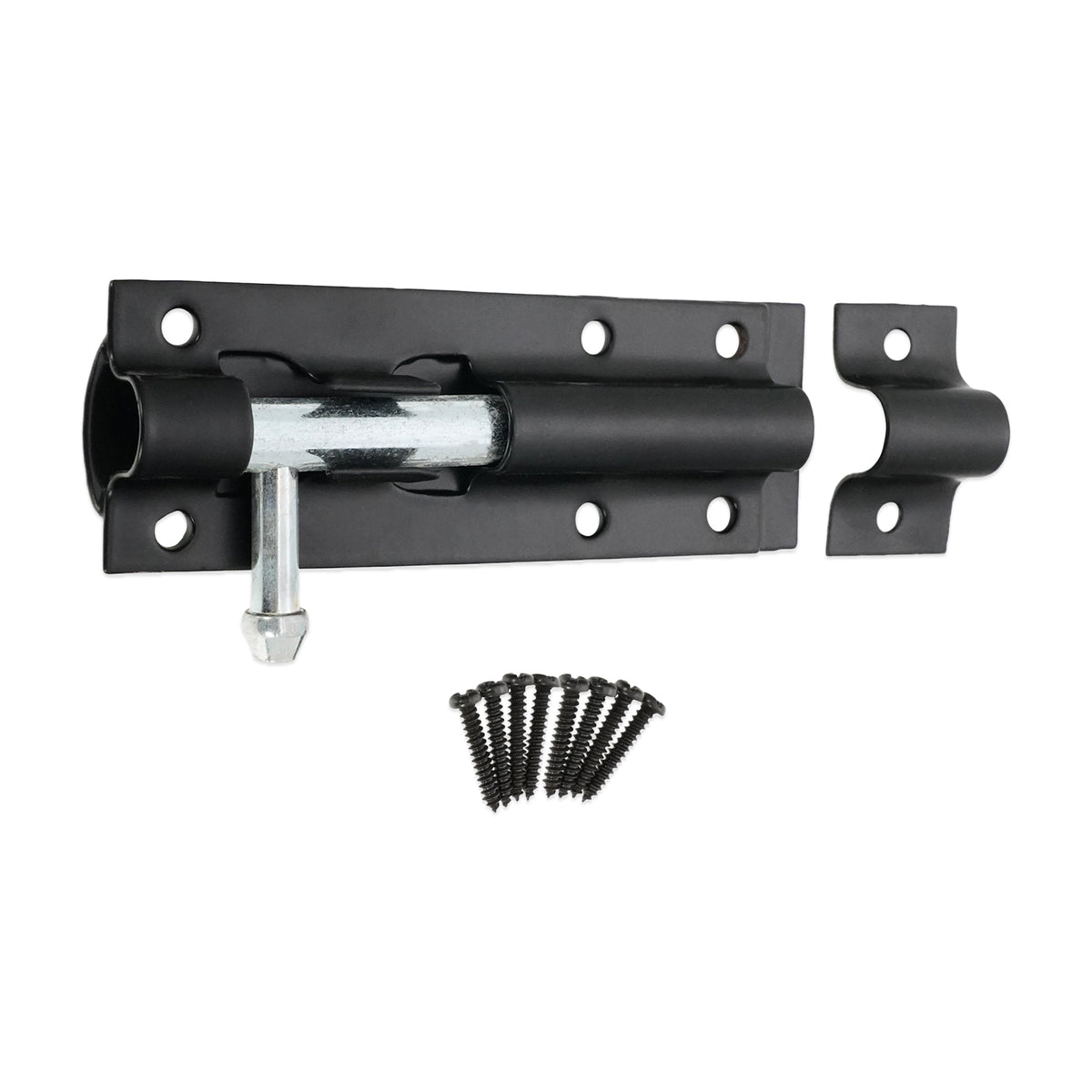 Iron Barrel Bolt - Straight 3" Black