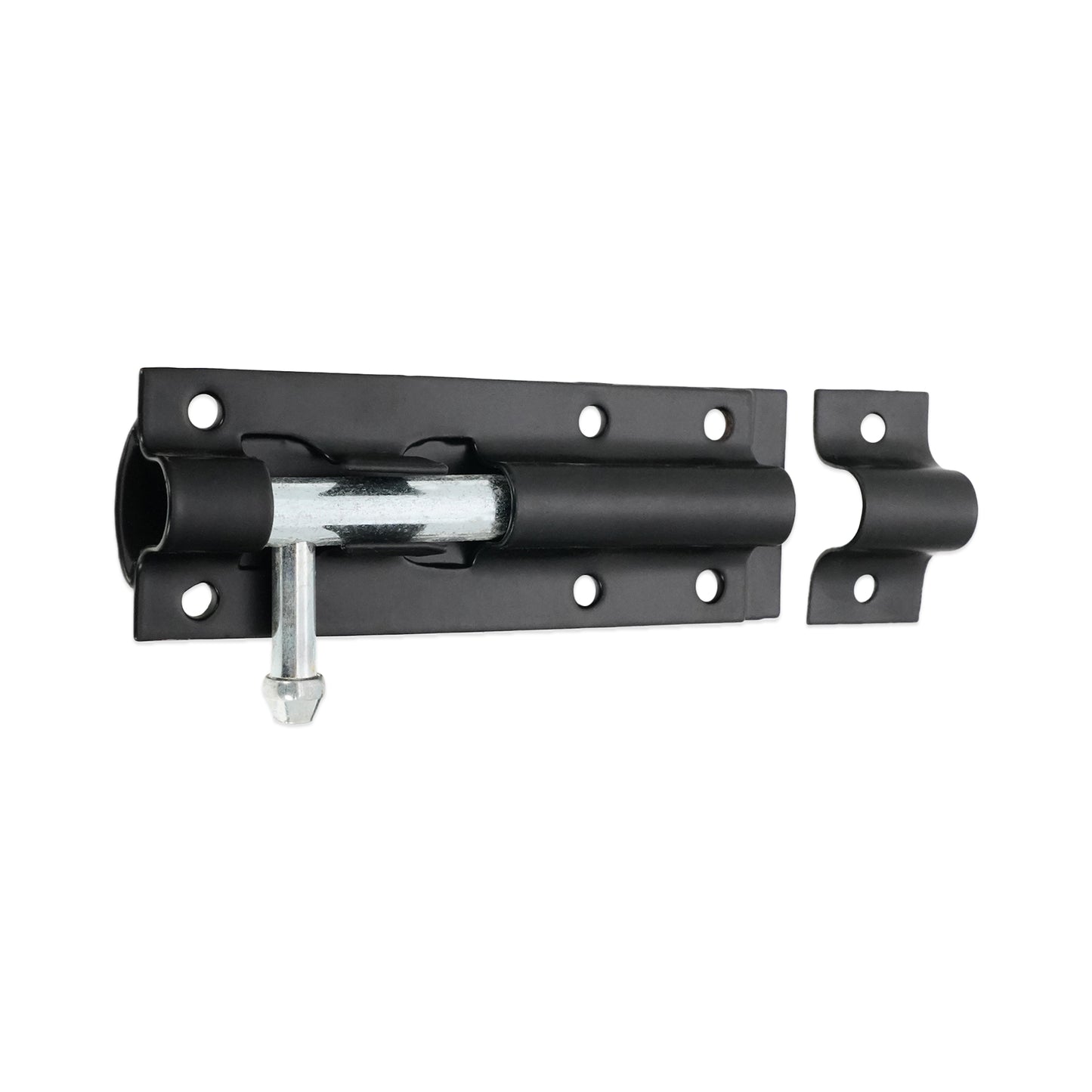 Iron Barrel Bolt - Straight 4" Black