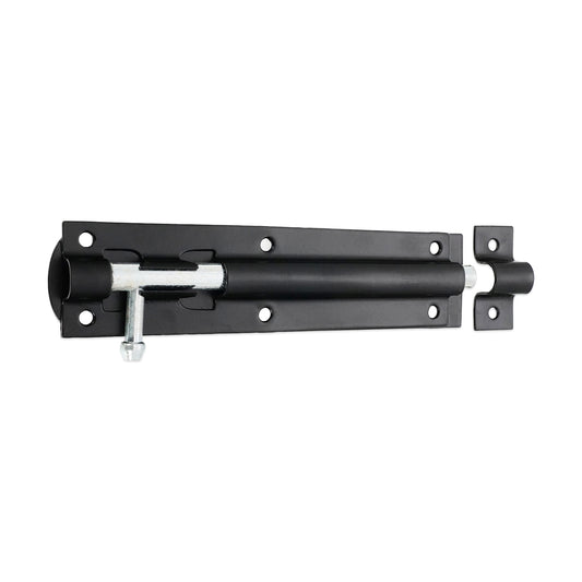 Iron Barrel Bolt - Straight 6" Black