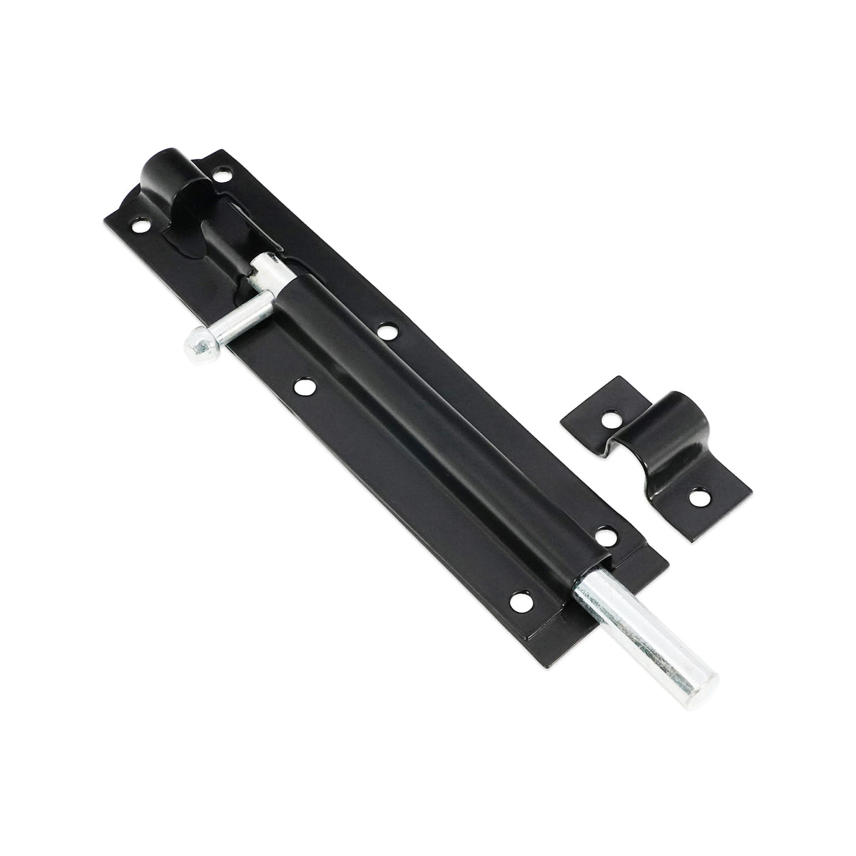 Iron Barrel Bolt - Straight 6" Black