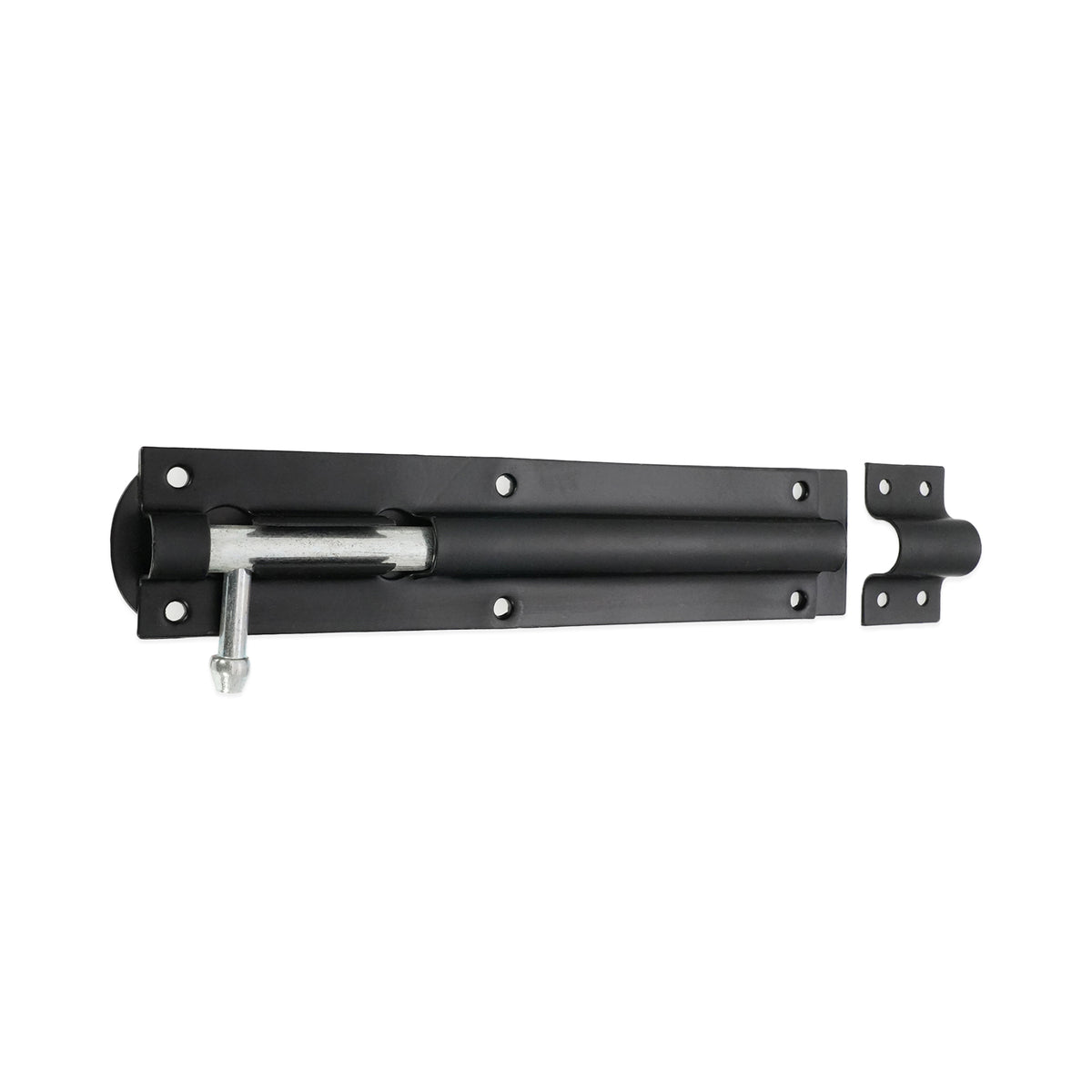 Iron Barrel Bolt - Straight 8" Black
