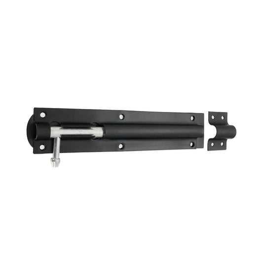Iron Barrel Bolt - Straight 8" Black