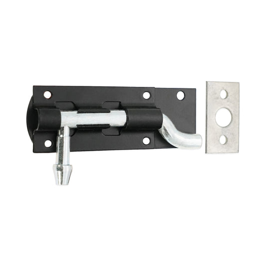 Iron Barrel Bolt - Necked 4" Black