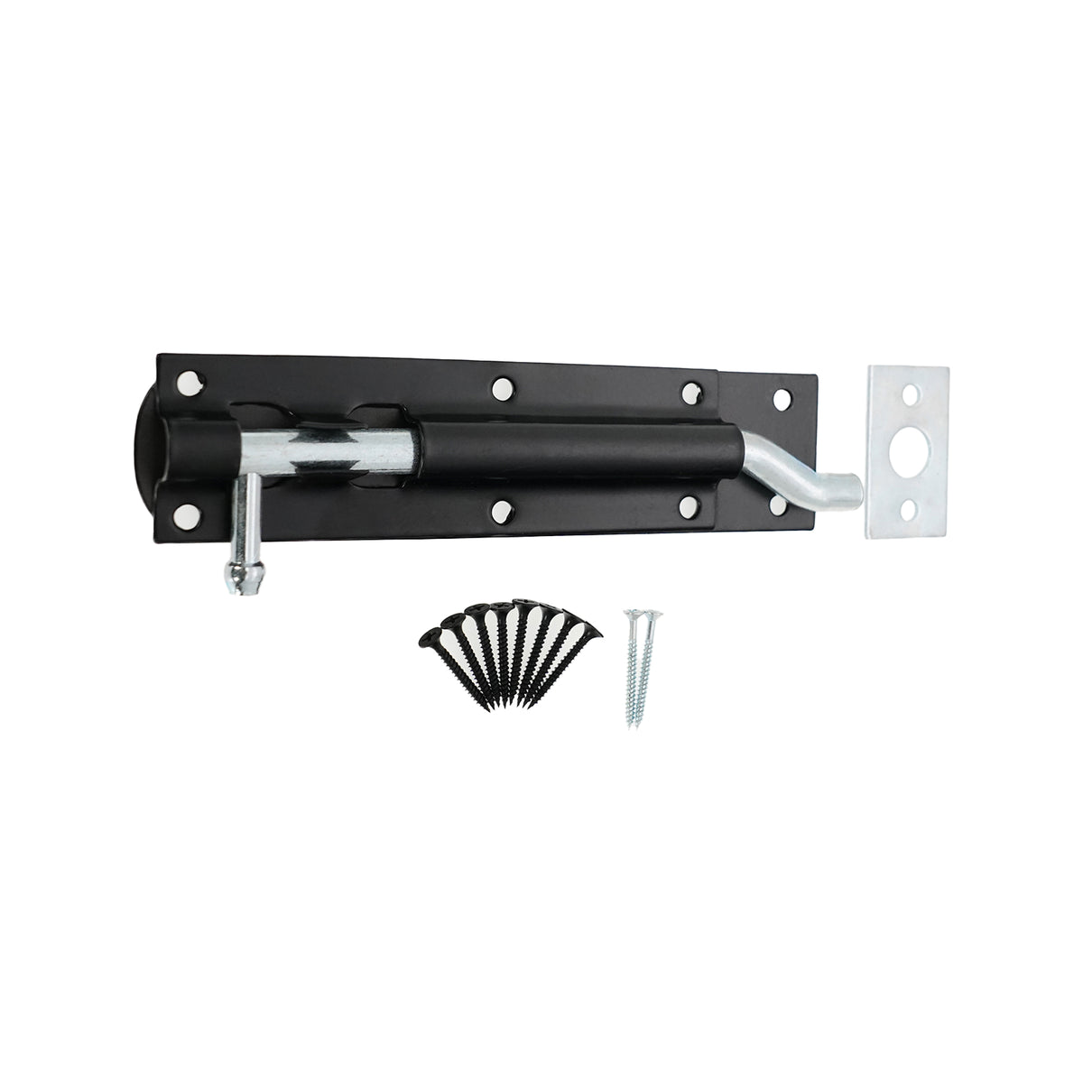Iron Barrel Bolt - Necked 6" Black