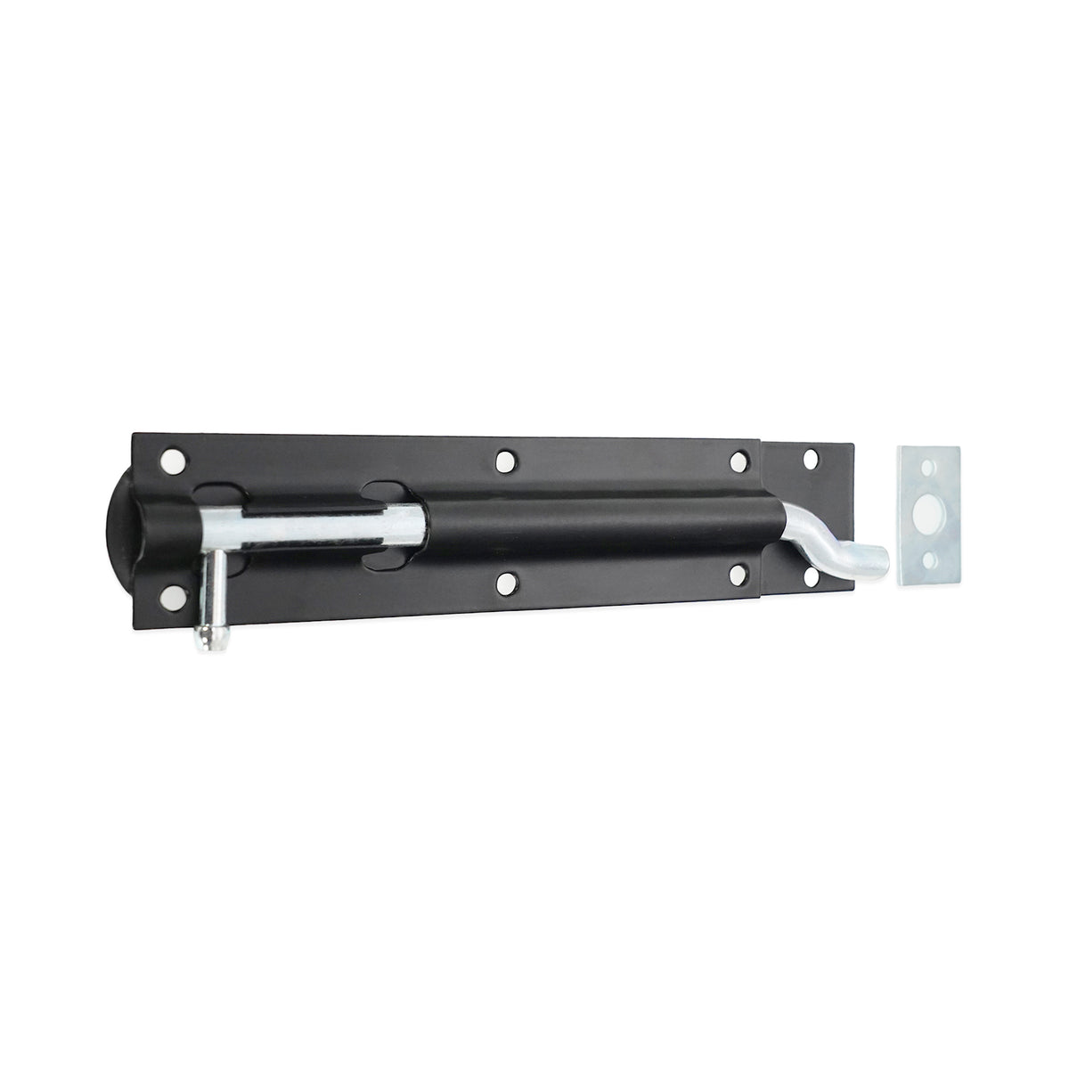 Iron Barrel Bolt - Necked 8" Black
