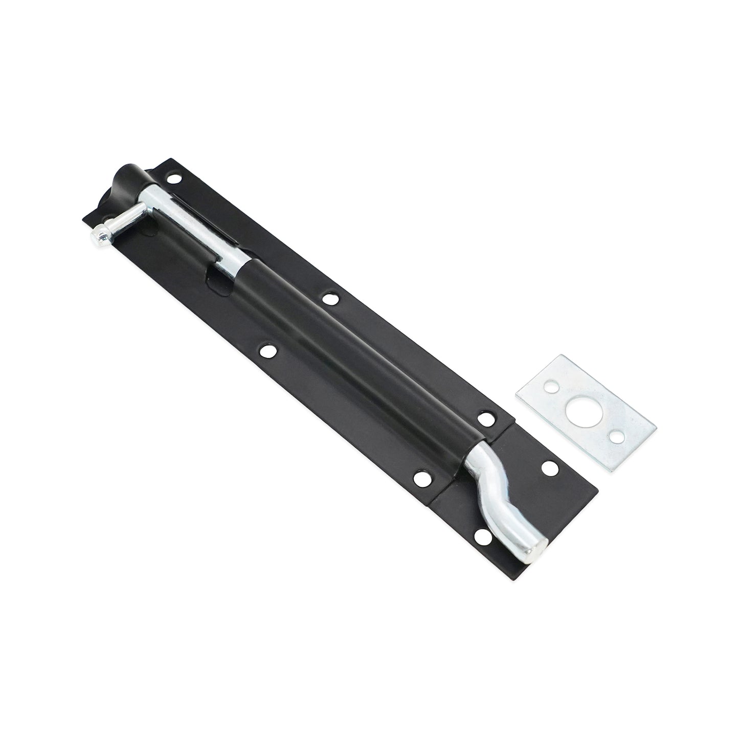 Iron Barrel Bolt - Necked 8" Black
