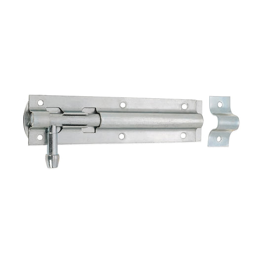 Iron Barrel Bolt - Straight 6" Zinc