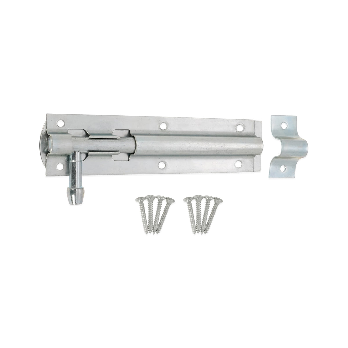 Iron Barrel Bolt - Straight 6" Zinc