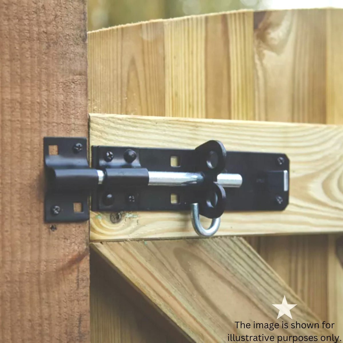 10" 250mm Plain Ring Gate Ironmongery Kit Black