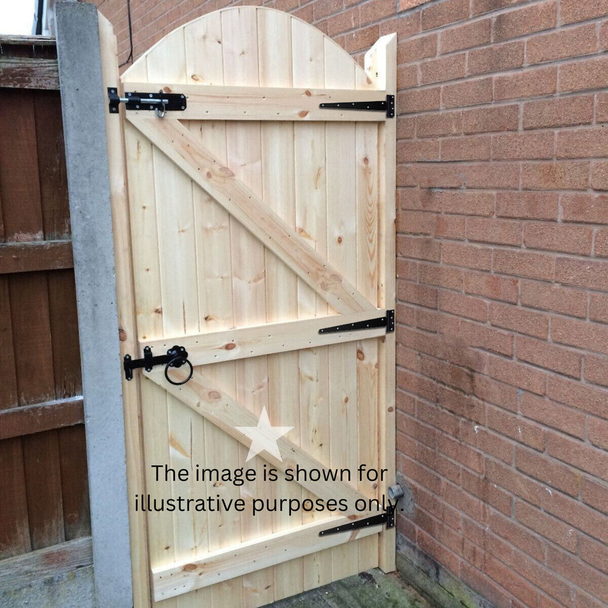 18" 450mm Plain Ring Gate Ironmongery Kit Black