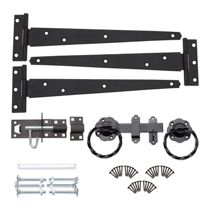 10" 250mm Twist Ring Gate Ironmongery Kit Black