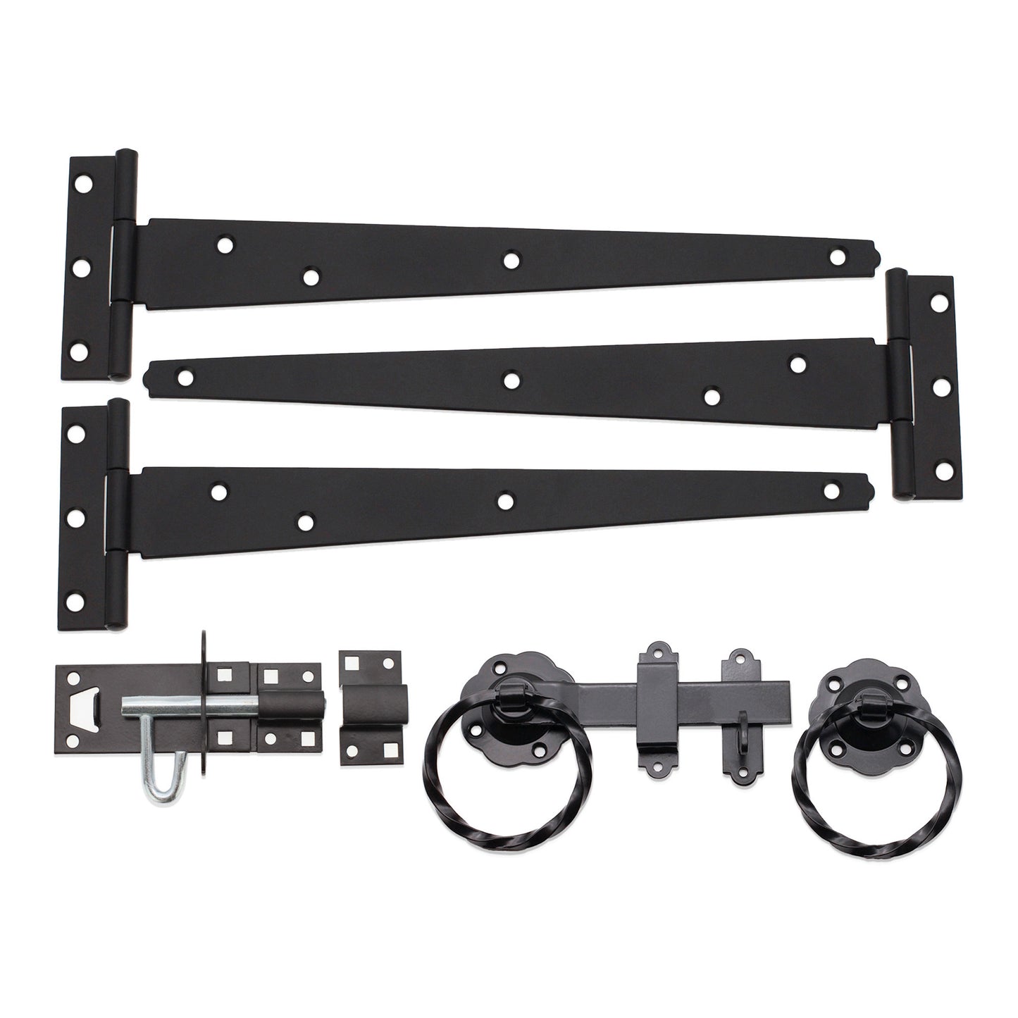 10" 250mm Twist Ring Gate Ironmongery Kit Black