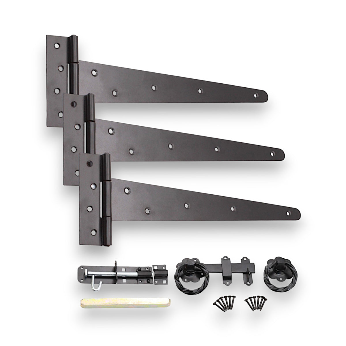 14" 350mm Twist Ring Gate Ironmongery Kit Black