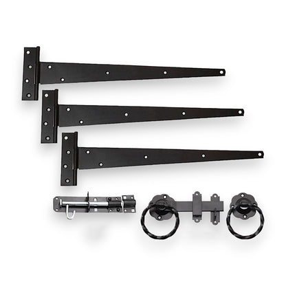 18" 450mm Twist Ring Gate Ironmongery Kit Black