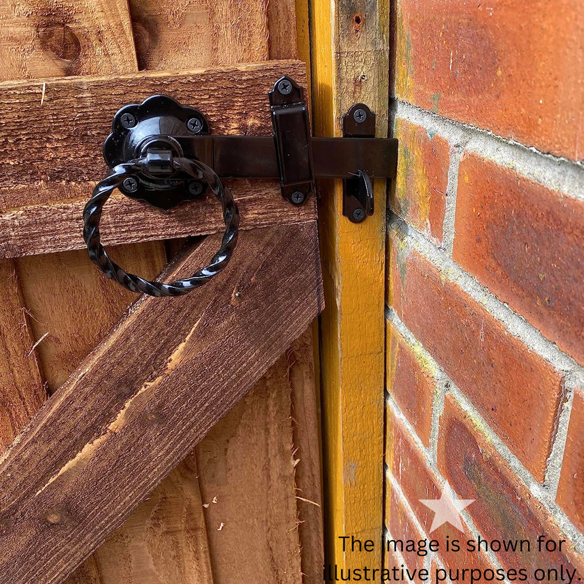 18" 450mm Twist Ring Gate Ironmongery Kit Black