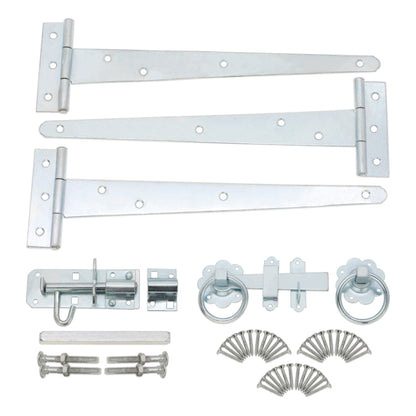 10" 250mm Plain Ring Gate Ironmongery Kit Zinc