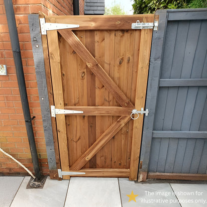 10" 250mm Plain Ring Gate Ironmongery Kit Zinc