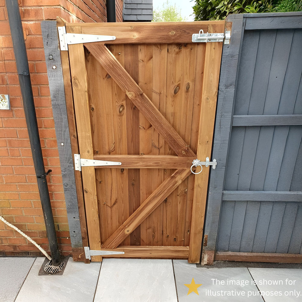 12" 300mm Plain Ring Gate Ironmongery Kit Zinc