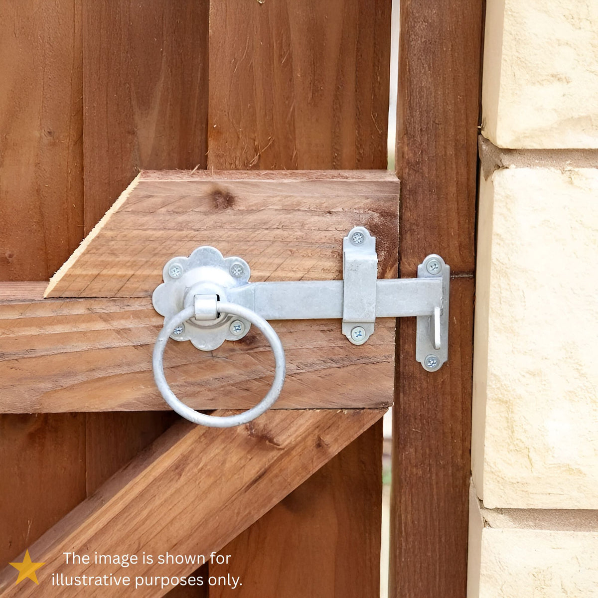 14" 350mm Plain Ring Gate Ironmongery Kit Zinc